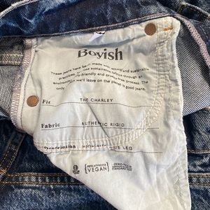 Boyish Brand - Charley Authentic Rigid High Rise Wide Leg Denim